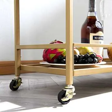 Elegant Bar Cart with Wine Rack for Stylish Living