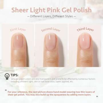 Light Pink Gel Nail Polish - 16ml for Nail Art