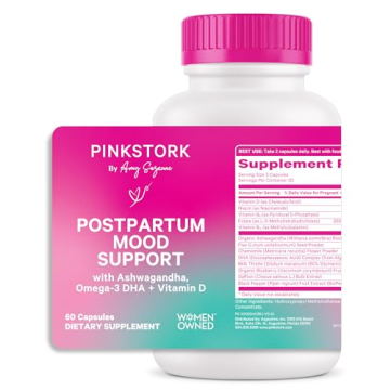 Pink Stork Postpartum Mood Support - Postnatal Hormone Balance for Women - Breastfeeding Friendly - ...