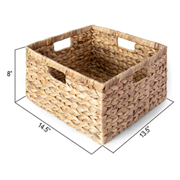 Natural Water Hyacinth Woven Storage Baskets Set of 3