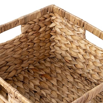 Natural Water Hyacinth Woven Storage Baskets Set of 3