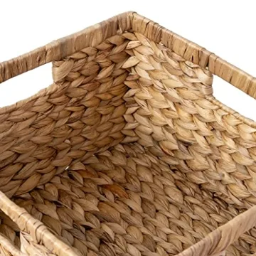 Natural Water Hyacinth Woven Storage Baskets Set of 3