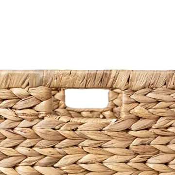 Natural Water Hyacinth Woven Storage Baskets Set of 3