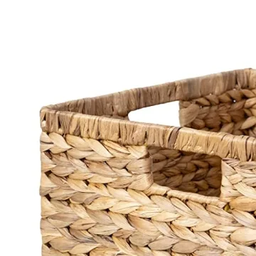 Natural Water Hyacinth Woven Storage Baskets Set of 3