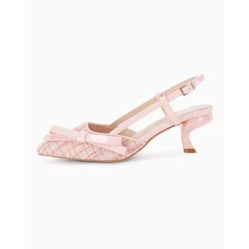 Coutgo Women's Elegant Slingback Low Kitten Heels