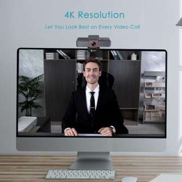 Angetube 4K AI Webcam with HDR, Remote Control & Noise-Cancelling