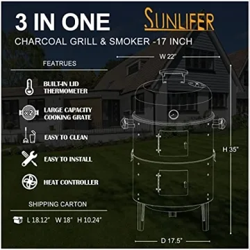 SUNLIFER Portable Charcoal BBQ Grill for Outdoor Adventures