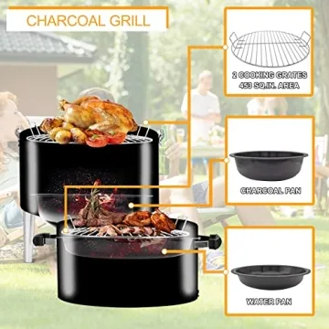 SUNLIFER Portable Charcoal BBQ Grill for Outdoor Adventures