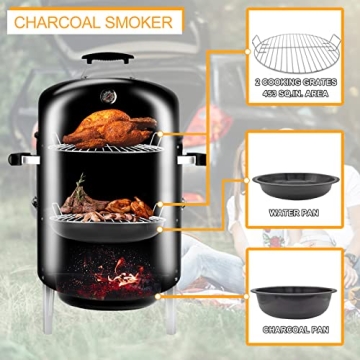 SUNLIFER Portable Charcoal BBQ Grill for Outdoor Adventures