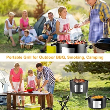 SUNLIFER Portable Charcoal BBQ Grill for Outdoor Adventures