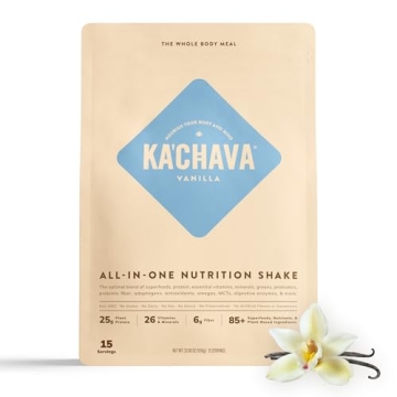 Ka’Chava All-In-One Nutrition Shake Blend, 85+ Superfoods & Nutrients, Meal Replacement, Greens Pl...