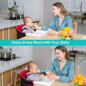 TOONOON Fast Table Chair, Hook On Chair with Dining Tray, Fold-Flat Storage and Tight Fixing Clip on...