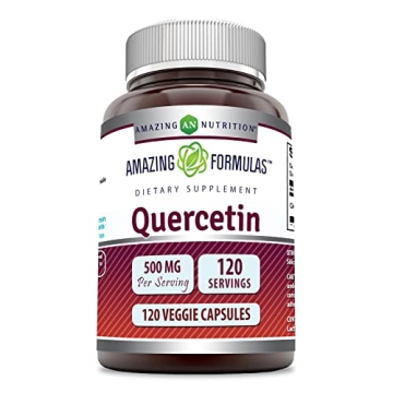Amazing Formulas Quercetin 500mg 120 Veggie Capsules Supplement - Non-GMO - Gluten Free - Supports O...