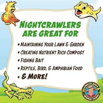 European Nightcrawlers for Gardening and Fishing 1 lb