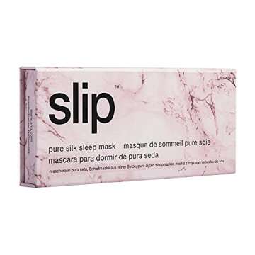Luxurious Slip Silk Sleep Mask in Pink Marble - Comfort Upgrade