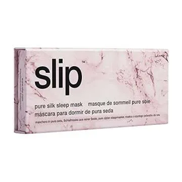 Luxurious Slip Silk Sleep Mask in Pink Marble - Comfort Upgrade