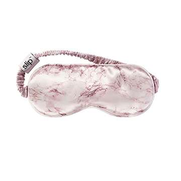 Luxurious Slip Silk Sleep Mask in Pink Marble - Comfort Upgrade