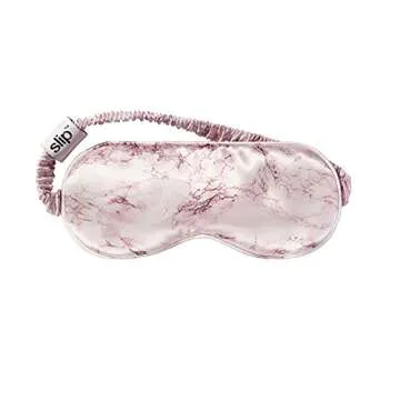 Luxurious Slip Silk Sleep Mask in Pink Marble - Comfort Upgrade