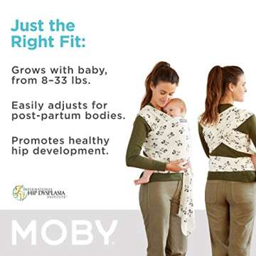 Moby Baby Wrap Carrier for Newborns to Toddlers (8-33lbs), Infant Sling Carrier, Lightweight & Hands Free Design, Adjustable for All Body Types (Disney's Mickey Mouse)