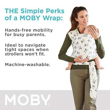 Moby Baby Wrap Carrier for Newborns to Toddlers (8-33lbs), Infant Sling Carrier, Lightweight & Hands Free Design, Adjustable for All Body Types (Disney's Mickey Mouse)
