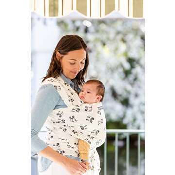 Moby Baby Wrap Carrier for Newborns to Toddlers (8-33lbs), Infant Sling Carrier, Lightweight & Hands Free Design, Adjustable for All Body Types (Disney's Mickey Mouse)