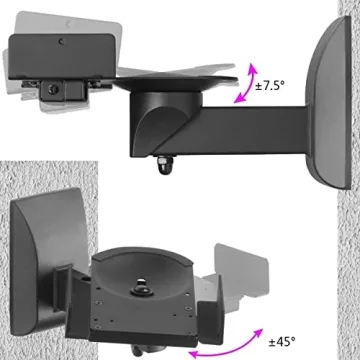 Suptek Speaker Wall Mounts - Dual Speaker Stands Black