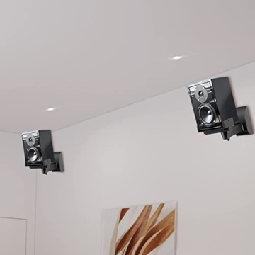 Suptek Speaker Wall Mounts - Dual Speaker Stands Black