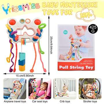 Yrissmiss Montessori Sensory Toys for 1+ Year Old Girls Boys for Toddlers 1-3 Autistic Children,Pull String Baby Toys 6 to 12 Months For Age 1-2｜Infant Toys Gifts for 1+ Year Old Girls
