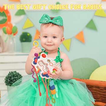 Yrissmiss Montessori Sensory Toys for 1+ Year Old Girls Boys for Toddlers 1-3 Autistic Children,Pull String Baby Toys 6 to 12 Months For Age 1-2｜Infant Toys Gifts for 1+ Year Old Girls