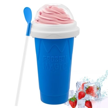 Slushie Maker Cup - DIY Magic Slushy Maker Squeeze Cup, Portable Smoothie Squeeze Cup for Juices, Mi...