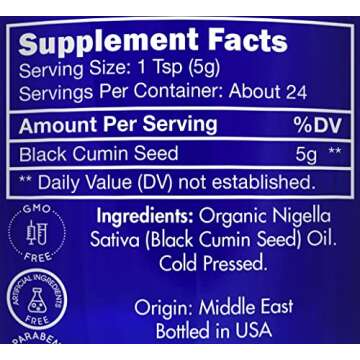 Organic, Black Seed Oil, Cold Pressed, for Hair, Face, Immune Support– 100% Pure, Black Seed Oil, by Zongle Therapeutics, 4 OZ