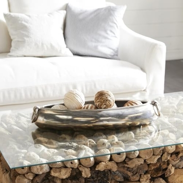 Deco 79 Aluminum Metal Decorative Decorative Bowl Decorative Container with Ring Handles, Decorative Keepsake Box 24" x 9" x 4", Silver