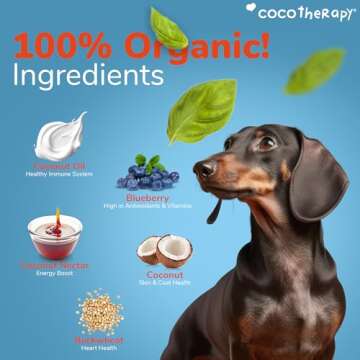 Cocotherapy Coco-Charms Blueberry Cobbler - Organic Dog Treats, All Natural, Vegan Training Treat for Dogs with Organic Coconut Oil