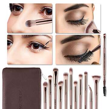Z'OREYA 12Pcs Eye Makeup Brush Set for Flawless Looks