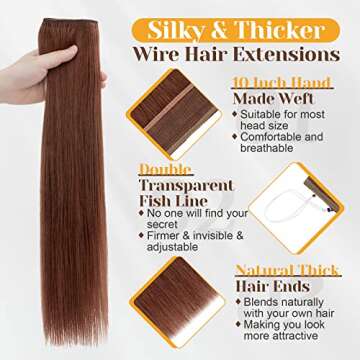 Benehair Invisible Wire Human Hair Extensions for Easy Style