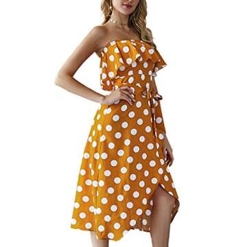 WEEPINLEE Women's Stylish Summer Polka Dot Dress