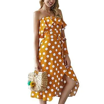 WEEPINLEE Women's Stylish Summer Polka Dot Dress