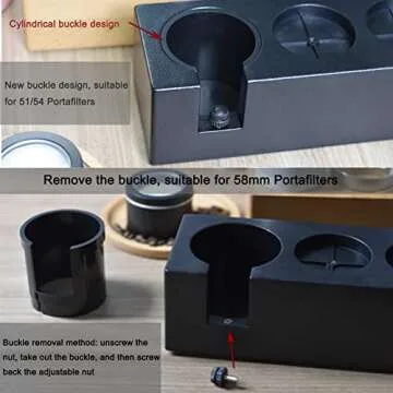 Sccodyero Tamping Station Plastic Espresso Tamper Mat Stand with Black Tamper Holder for 51/54/58mm ...
