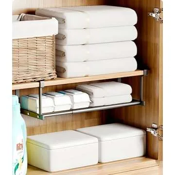 GWJWAJAY Expandable Shoe Rack Adjustable Shoe Rack Expandable Shoe Rack for Closet extendable Shoe Rack Under Shelf Expandable Closet Shelf Under Cabinet Shelf Hanging Retractable Shoe Rack(Black)