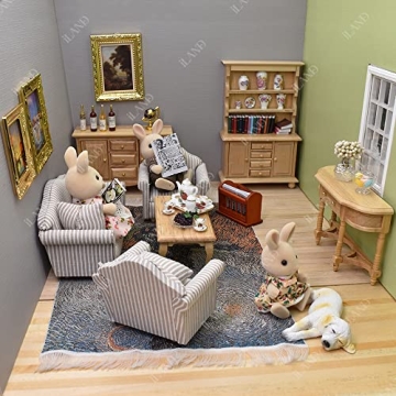 iLAND Dollhouse Frames with Classic Paintings Set for Kids