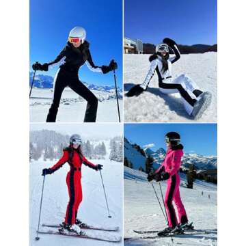 GSOU SNOW Women's Stylish Waterproof Ski Suit for Winter