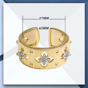 COARVXA 925 Sterling Silver 14K Gold Plated Clover Zircon Rings | Clover Rings | Stackable Dainty Clover Zircon Rings Adjustable Jewelry Wedding High Jewelry Party Gifts for Women