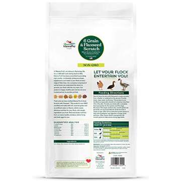 Manna Pro NON GMO Poultry Feed | No Artificial Flavors or Colors | Great for Mixed Flocks | Chick Starter, Layer, & 6 Grain Flaxseed | 10 lb