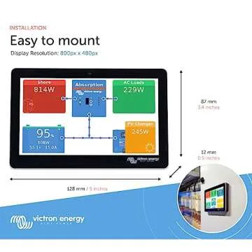 Victron Energy GX Touch 50, Display Screen for Cerbo GX (Waterproof)