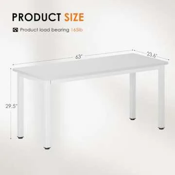 DlandHome 63" X-Large Computer Desk – Elegant & Sturdy