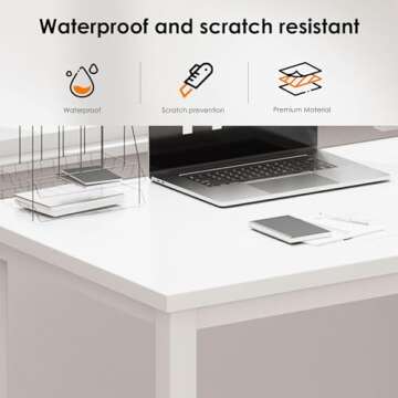 DlandHome 63 inches X-Large Computer Desk, Composite Wood Board School Desk, Decent and Steady Home Office Desk/Workstation/Table, BS1-160WW, White and White Legs, 1 Pack