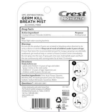 Crest Pro-Health Portable Alcohol-Free Breath Spray 3 Count