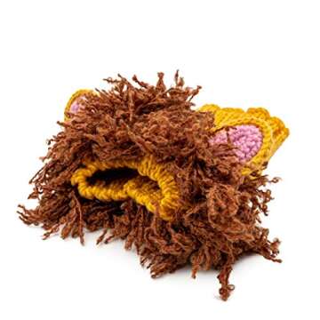 Zoo Snoods Lion Costume - Knit Mane Dog Snood Ear Wrap for Pets, Warm Neck Cover for Halloween and Winter (Medium)