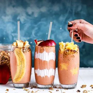 Eco-Pals | Metal Straws Reusable with Soft Silicone Mouthpiece | Reusable Straw | Dishwasher Safe | +1 Straw Cleaning Brush (Charcoal)