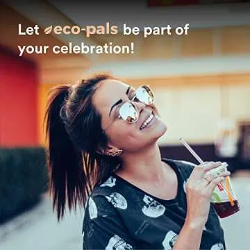 Eco-Pals | Metal Straws Reusable with Soft Silicone Mouthpiece | Reusable Straw | Dishwasher Safe | +1 Straw Cleaning Brush (Charcoal)